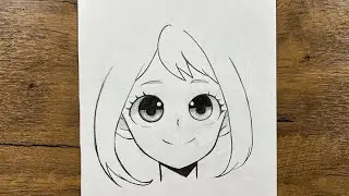 Easy cute little anime girl drawing | How to draw anime girl easy step-by-step