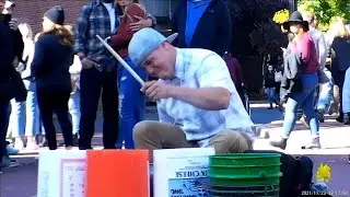 Josh on buckets 4K Amazing Street performer in Salem MA