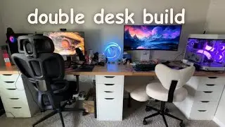 Easy DIY IKEA Desk Build | Minimalist Dual Workstation Tour | gaming setup