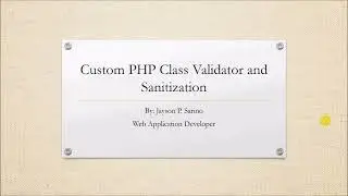 CUSTOM PHP VALIDATOR AND SANITIZATION