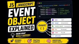 JavaScript Event Object Explained 🔥 | Complete DOM Event Guide 