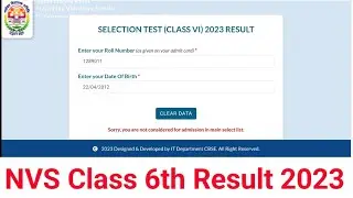NVS Class 6th Result 2023 OUT Navodaya Vidyalaya 6th Class Selection List 2023