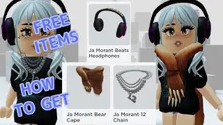 HOW TO GET 3 FREE ROBLOX ITEMS | HEADPHONE,  12 CHAIN & BEAR CAPE! Dunking Simulator