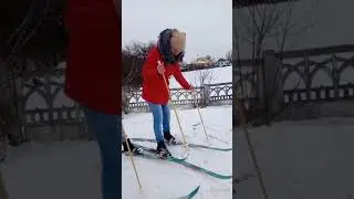 Школа!! На лыжах!!! часть 2