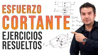 🟠 10 Ejercicios Resueltos de ESFUERZO CORTANTE [Ejemplos de Pernos y Placas] Mecánica de Materiales