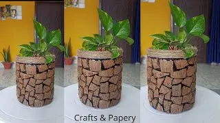 Making Flower pot Using coconut shell / Craft idea / DIY