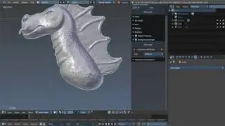 dragon skecth sculpt in Blender with silhouette tool GSOC 2017