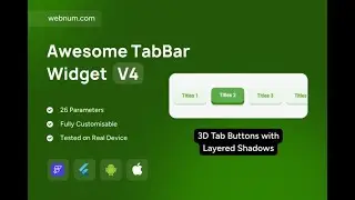 FlutterFlow TabBar Widget ✨ 3D Segmented Tabs with Shadows 💫 