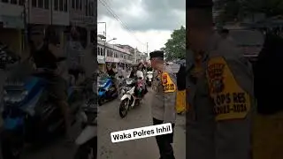 Wakapolres Inhil mengatur arus lalu lintas #polisi #youtubeshorts #shortsvideo #tembilahan #shorts