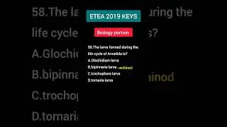 🔥BIOLOGY KEY REVEALED?! 🤯Part 59 ETEA MDCAT 2019  @mdcattest  