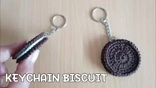CROCHET KEYCHAIN BISCUIT “OREO” #crochet #crochettutorial #crochetkeychain