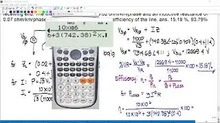 Short Transmission Line: Problem 5 (solving transmission efficiency)