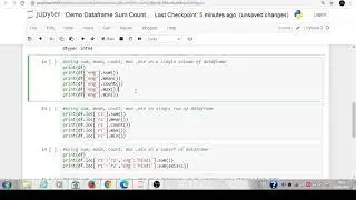 Pandas Data Frame sum, mean, max, min, count functions