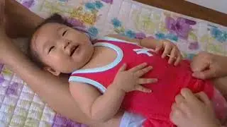 Korean Baby Christina being tickled and laughing hysterically