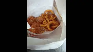 Curly fries and chicken