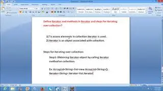 11 Explain iterator and methods in iterator in java