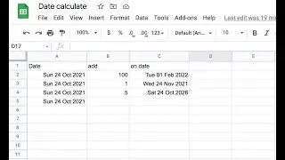 Google Sheets or excel  calculate day, month and year (date)