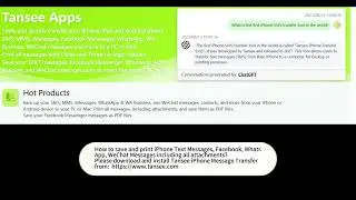 Tansee Official Site - Save and Print iPhone/Android Message Transfer for Windows or Mac