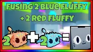 Fusing 2 red fluffy + 2 blue fluffy in Pet Simulator X