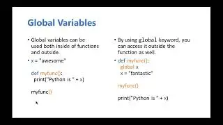 python programming tutorial || python global variables || How to create global variables