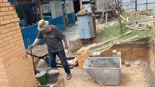 Начало строительства печи под казан и тандыра