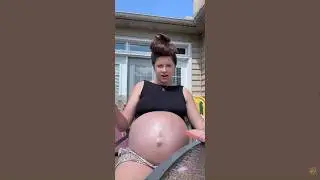 Pregnant Brunette Tiktok Live