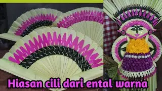 Membuat Hiasan Cili dari Ental Warna