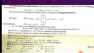 Orthogonal Transformation || Hermitian || Unitary matrix