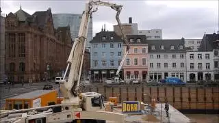 Concrete pump Schwing S46 SX Construction site Bastionsstraße the beeping is the measuring rod