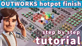 OUTWORKS - step by step TUTORIAL of HOTPOT finish 🤓 BOOM BEACH operation gameplay/attack strategy