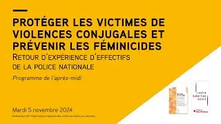 Protéger les victimes de violences conjugales et prévenir les féminicides - après-midi du 05/11/24