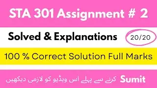 STA 301 Assignment No 2 Correct Solution 2025|sta 301 assignment 2 solution 
