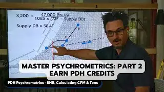 PDH HVAC Online | Psychrometrics Part 2 - SHR, Calculating CFM and Tons of Refrigeration