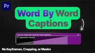 EASY Word by Word Caption Animation in Premiere Pro Tutorial