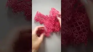 Кружевной розовый шарфик фриволите