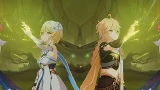 Aether and Lumine Save The Dendro Dragon