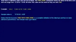 SQL 055 Data Types, Date Time Timestamp Data, TIME WITH TIME ZONE