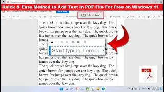 How to Add Text to PDF File for Free in Windows 11 with Microsoft Edge