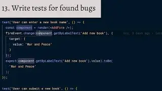 13 Write Test For New Bugs