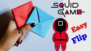 How To Make Ddakji / Squid Game Ddakji Tutorial/Squid Game Card Flip/DIY Origami Ddakji