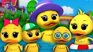 Lima bebek kecil | Lagu sajak anak-anak | Lagu anak-anak | Baby Rhymes | Five Little Ducks