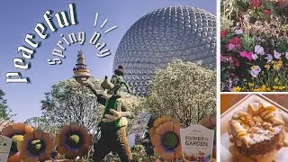 Epcot Flower & Garden Festival Day 🌼 peaceful, calm, no talking music only, cozy vlog