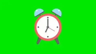 Cartoon alarm clock 1 minute animation, second hand Green Screen Background Video