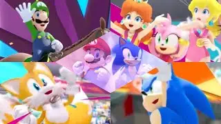 Mario & Sonic Characters Waving