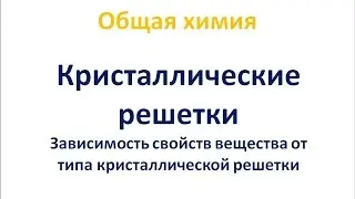 Типы кристаллических решеток