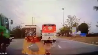 VIRAL: kamote rider, nag overtake sa bus at sumalpok sa truck
