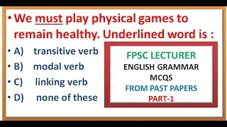 FPSC LECTURER ENGLISH GRMMAR MCQS(PART-1)