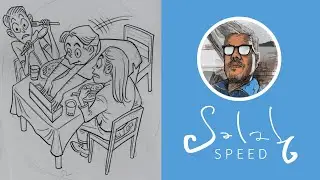 วาดลายเส้นการ์ตูน ภาพผู้ดีย่อมไม่หยิบของผ่านหน้าคนอื่น (comic/speed)