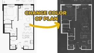 Change color of Architecture  Plan by Photoshop 