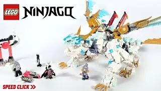 BONE KING's army is in PANIC! LEGO #71786. Zane's Ice Dragon Creature (2023 Speed Build Review)